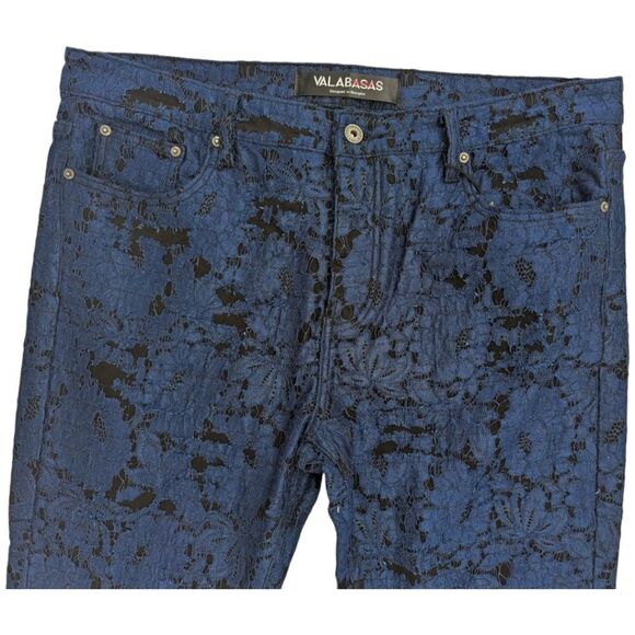 Valabasas Stacked "Blue Moon" Denim Jean - Blue/Black Size 40 NWT - Picture 7 of 10